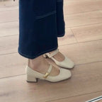 Single-strap Square-toe Chic Pumps Low-cut Mary Jane Shoes