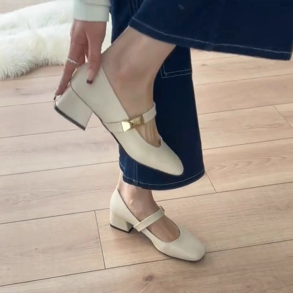 Single-strap Square-toe Chic Pumps Low-cut Mary Jane Shoes